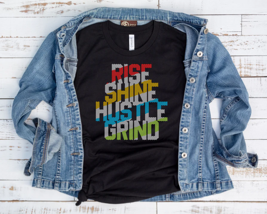 TSHIRT-RISE SHINE HUSTLE GRIND, 5.6 oz
