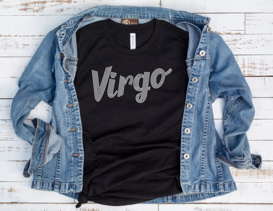 TSHIRT-VIRGO RHINESTONE TSHIRT, 6 oz.